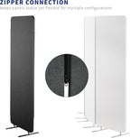 VIVO Freestanding 24 x 66 inch Privacy Panel, Cubicle Divider, Acoustic Wall Partition, Single 24 inch Panel with 2-Sided Zipper Attachment System, Dark Gray, PP-1-T024D