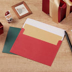 50 Pieces Christmas Metallic Color Self Seal Envelopes for Greeting Cards, Invitations, Postcards (Christmas Green/Red, 4x6)