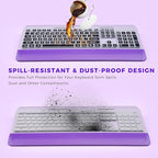 Silent Wireless Keyboard and Mouse Combo - Keyboard with Large Print Cover, 2.4GHz Full-Sized Ergonomic Keyboard with Wrist Rest and Mouse for Laptop, PC, Notebook, Desktop