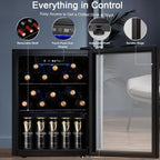 Antarctic Star Beverage Refrigerator Cooler 68 Can, Mini Fridge with Glass Door for Beer Drinks Wine,Freestanding Small Fridge with Electronic Temperature Control for Home and Bar,1.7 cu.ft