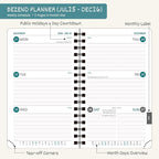 BEZEND Pocket Planner 2025-2026 Weekly and Monthly, 3.5" x 6" Academic Planner (Jul 25-Dec 26) 18-Month Mid-Year Calendar Book, Storage Pocket, Pen Holder, PU Leather Softcover, Spiral - Dark Green