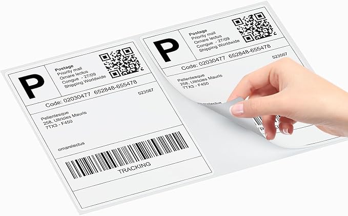 Coopaty Half Sheet Shipping Labels 8.5" x 5.5" Sticker Labels for Laser & Ink Jet Printers, 2 Per Page Self Adhesive Mailing Labels for Packages (20000 Labels)