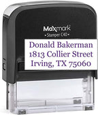 MaxMark Customized Self Inking Stamp - Up to 5 Lines of Text - Large Size - Choose from 15 Ink Colors