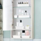 WOWBOX 25 PCS Plastic Drawer Organizer Set, 4 Sizes Desk Drawer Divider Organizers and Storage Bins for Makeup, Jewelry, Gadgets for Kitchen, Bedroom, Bathroom, Office, White