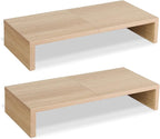 TEAMIX 2 Pack Monitor Stand Riser-20 inch, Wooden Desktop Riser for TV/PC/Laptop/Printer, Cozy Monitor Riser with Storage, Computer Stand Space-Saving