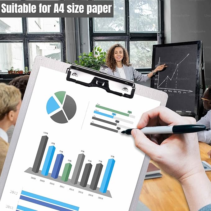 304 Stainless Steel Metal Dry Erase Clipboards with Pen Holder,Double-Sided Anti-Fingerprint White Board,Letter Size(Not to be adsorbed by Magnets)