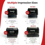 Promot Pre-Inked Custom Deposit Stamp - Personalized Text, Refillable Custom Stamp with Built-in Ink Reservoir, Easy 3-Step Re-Inking, Customized Rubber Stamp for Bank and Businesses (3-Lines)