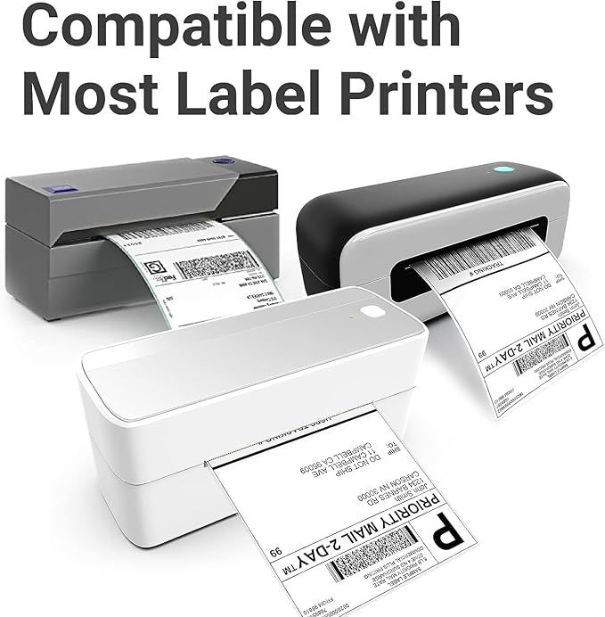 4x6 Thermal Labels, 2 Packs of 500 4x6 Fold Labels - Compatible with JADENS, ASprink, Phomemo, Rollo, Zebra, Omezizy and Other Thermal Printers