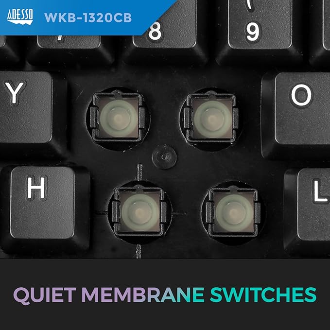 Adesso WKB-1320CB EasyTouch - Wireless Desktop Keyboard and Mouse Combo, Black