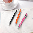 12 PCS 2 in 1 Stylus Ballpoint Pen with Stylus Tip, 1.0 mm Black Ink Metal Pen Stylus Pen for Touch Screens (Silver & Mix-1)