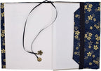 BLBMH A5 Book Cover for Paperbacks Adjustable Fabric Book Jacket Cover Protector Fit for 5.5x8.3 inch Hardcover Softcover Book Novels Notebook -Blue Cherry Blossoms 8.3in