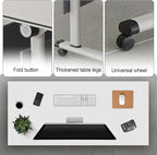 Folding Conference Table, Modern Large Conference Room Tables with Flip-Top Design, Foldable Conference Table Meeting Table with Wheels, Mobile Seminar Training Tables for Office Classroom (2, Gray)