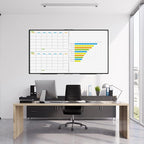 JILoffice Magnetic Foldable Dry Erase Calendar Whiteboard Combo, 2 Month Calendar Board & White Board 72 X 40 Inch, Black Aluminum Frame Wall Mounted Board for Office Home and School