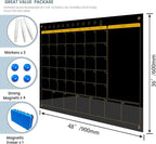 Magnetic Glass Planner Writeboard 36"X48" Monthly/Weekly 3 in 1 Calendar Premium Tempered Glass Dry Erase Boards Frameless Wall Mounted (Black)