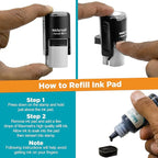 MaxMark Custom Round Self Inking Small Signature Stamp - 15 Colors to Choose