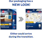 Avery Clean Edge Printable Business Cards with Sure Feed Technology, 2" x 3.5", Ivory, 200 Blank Cards for Inkjet Printers (08876)