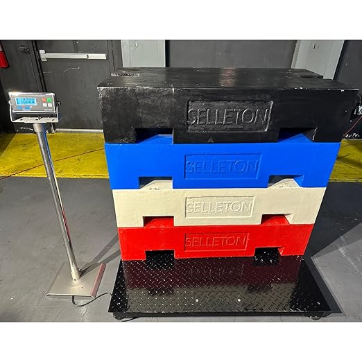 SellEton SL-700-2x2 Floor Scales with Digital Indicator for Warehouse Shipping and Heavy Duty Industrial Weighing (24"x24", 10,000 lb x 1 lb)