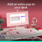 Logitech POP ICON Combo, Bluetooth Keyboard and Mouse Combo, Comfortable Typing, programmable Keys and Buttons, Quiet clicks, Easy-Switch up to 3 Devices - Rose