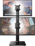 HUANUO Dual Monitor Stand, Vertical Monitor Mount for Two Screens 13 to 34 Inch, Freestanding Monitor Riser with Swivel, Tilt, Rotation and 13 Height Settings, Max Load 44 lbs, Max VESA 100x100