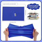 Sherr 14 Pack Stretchable Book Covers Reusable Jumbo Bookcloth 9" x 11" Durable Washable Back to School Book Cover Protector for Most Hardcover Books Textbooks(Blue,Classic)