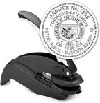 MaxMark Notary Seal Round Embosser for Arizona State - Includes Gold Burst Seal Labels (50 Count)