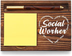 Social Worker Sticky Note Holder, Social Worker Graduate Gift, Thank You Appreciation Gift for School Counselor Therapist Social Worker Self-Stick Note Pad Holders Desk Organizer TZP16