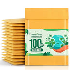 Fuxury Bubble Mailer 6x10" 100 Pack Kraft Padded Envelopes Usable Size 6x9" Kraft Bubble Envelopes for CDs, Video Games, Book Thick Padded Mailers #0 Small Yellow