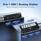 USB C Hub 10Gbps, 9-in-1 USB C Docking station with 4K@60Hz HDMI, Type-C & 2 Type-A 3.2, 2 USB-A 2.0, PD 100W, SD/TF Port, Black Aluminum USB Hub for Laptop, iPhone 16/15 Series, MacBook Air/Pro