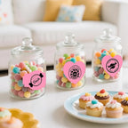 2 Rolls Pink Thermal Labels Personalized & Business Customized Label Stickers for Phomemo 241BT for MUNBYN 130B/RW402B Printers, 600Pcs Waterproof Shipping Label Sheet for Logo/Name/Thanks