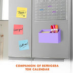 BEYGORM Magnetic Dry Erase Marker Holder for Whiteboard,Non-slip Acrylic Magnet Pen Holder for Fridge Refrigerator,Locker Organizer for Work,Locker Accessories,Pencil Cup for Desk(Purple)