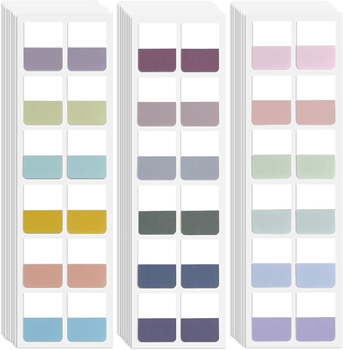 Potanro Sticky Book Tabs 360PCS Notebook Tabs Colorful Book Annotation Tabs Kit Writable Book Tabs Repositionable Color Page Markers Bible Tabs for Office Supplies