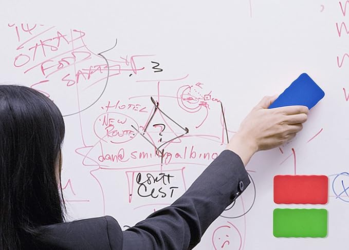 Dry Erase Erasers, Eeoyu 18 Pack Magnetic Whiteboard Dry Erasers Chalkboard Cleaner Wiper for Kids and Classroom Teacher Supplies Home and Office, 5 Colors