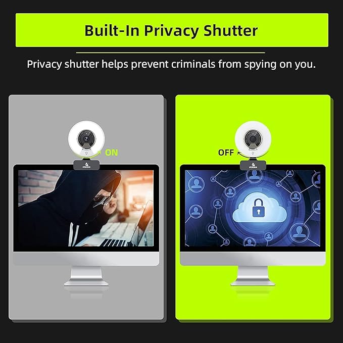NexiGo N960E 1080P 60FPS Webcam with Light, Software Included, Fast AutoFocus, Built-in Privacy Cover, USB Web Camera, Dual Stereo Microphone, for Zoom Meeting Skype Teams Twitch (Renewed)