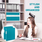 Henoyso 36 Pcs 3 Ring Binder 1/2'' Round Fits Letter Size 8. 5'' x 11'' Paper Plastic Flexible Binder Holds 100 Sheets with 1 Pockets Versatile Organizer for Office Home School (Turquoise)