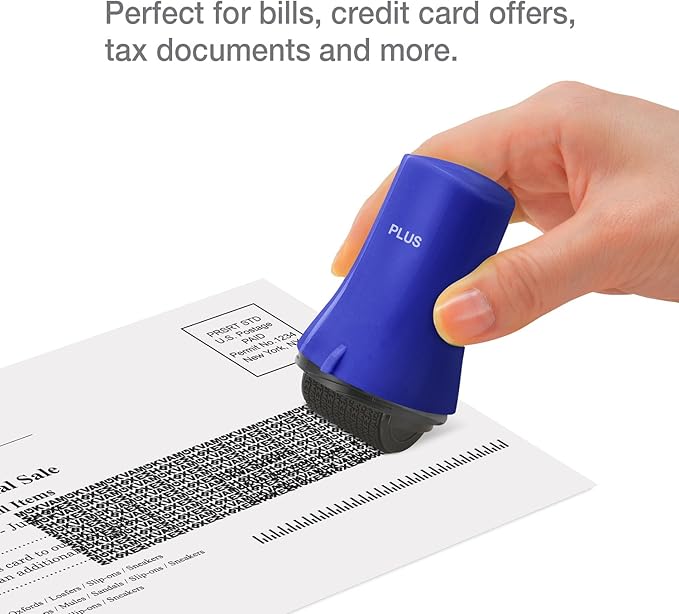 Guard Your ID Wide Advanced Roller 2.0 Identity Theft Prevention Security Stamp Blue