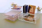 Acrylic Desk Organizer Drawer + Inbox with Letter Tray 12.6” x 10.6” x 5”, A4 Size, Clear