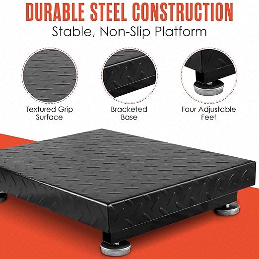 Houseables Industrial Scale, Platform Scale, 600 LB, Large, Weight Machine for Luggage, Shipping, Packages, Floor, Commercial, Heavy Duty, Box, Postal, Laundry, Warehouse, Luggage Weighing, Digital