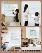 Magnetic Glass Whiteboard，60"x48" Wall Mounted Frameless Dry Erase Board for Office, Home & School White