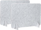 PATIKIL Desk Divider, 2 Set 24 x 16 Inch Acoustic Freestanding Desk Divider Desk Privacy Panel with 4 Pcs Support Feet for Library Office Workstation, Light Grey