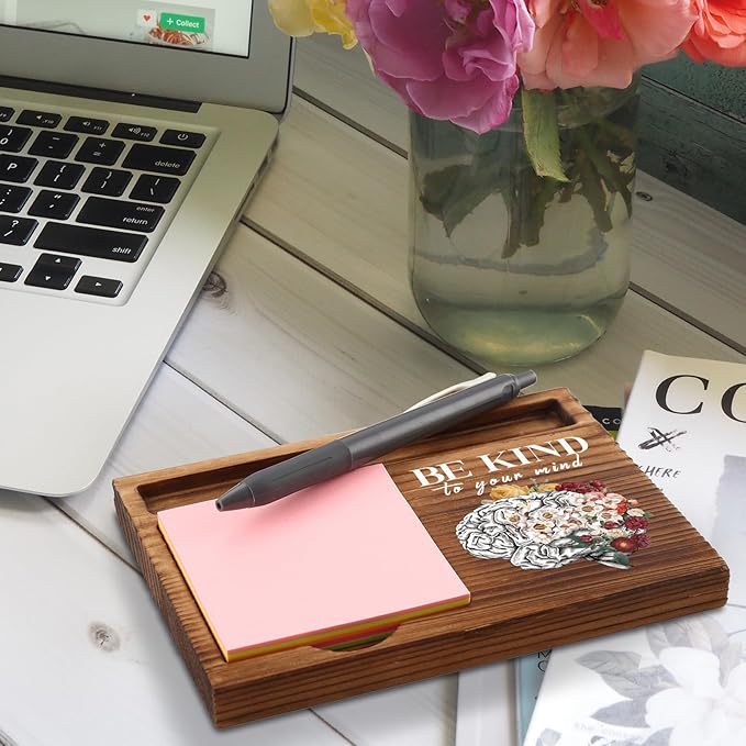 Be Kind to Your Mind Mental Health Sticky Note Holder Gifts for Therapy Therapist School Counselor Women Men Psychologist Self Care CBT Self-Stick Note Pad Holders ZSS33