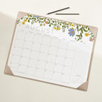 Desk Calendar 2025-2026 with Desktop Mat, Cabbrix Large Desk Pad Calendar 22 x 17 Inch Cover 12 Months Runs From July 2025 to June 2026, Floral Design Calendar 2025 for Home School and Office (Apricot)