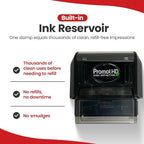 Promot Pre-Inked Custom Deposit Stamp - Personalized Text, Refillable Custom Stamp with Built-in Ink Reservoir, Easy 3-Step Re-Inking, Customized Rubber Stamp for Bank and Businesses (5-Lines)