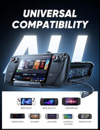 LISEN 10-IN-1 Docking Station for Steam Deck OLED&ROG Ally X&Legion Go, Dual Cooling Fan 5 USB Ports and 4K@60Hz, 100W Charging Port Support ROG Ally 30W Mode, Gigabit Ethernet Fit for Steam Deck OLED