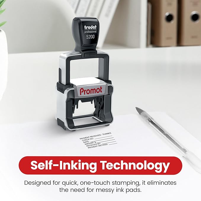 Promot Small Professional Stainless Steel Stainless Steel Self Inking 6 Lines Custom Stamp - Personalized Office Stamp