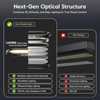 Eye-Caring Desk Lamp for Home Office – LED Soft Light with Knob Remote, Stepless Dimming & Color, Memory, Metal Table Lamp for Zoom, Studying, Video Conference, Flicker-Free, Glare-Free