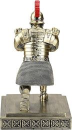 Roman Praetorian Warrior Knight Pen Holder Desk Ornament Resin Pencil Holder Desk Accessories and Organizer for Office with a Letter Opener (Bronze)