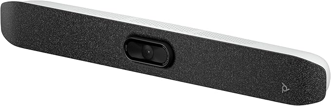 Poly Studio V12 – USB Video Bar for Small Rooms - 4K 20MP Camera, AI-Enhanced Audio, Noise Cancellation, Poly Lens Management - Microsoft Teams, Zoom & Google Meet Compatible - Thoughtfully Made