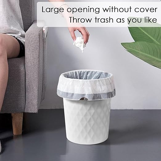 YGJT Small Trash Can, 3 Pack 1.8 Gallons Bathroom Trash Can, Slim Waste Basket, Round Garbage Can, Plastic Trash Bin for Kitchen, Dorm, Bedroom, Office, Living Room, Study, Compact Spaces