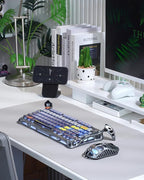 GravaStar Mercury K1 Pro Wireless Mechanical Gaming Keyboard, 75% Layout RGB Custom Keyboard, Hot-Swappable Linear Switches – Aluminum Alloy, Interstellar Silver Brushed Metal Look