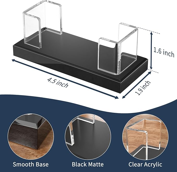 NIUBEE Acrylic Business Card Holder: Clear Plastic Business Cards Display Stand for Desk - Gift Card Organizer for Office 4 Pieces